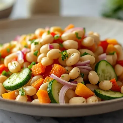 Lemon Tahini White Bean Crunch Salad recipe