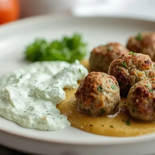 Turkey Zucchini Meatballs with Tzatziki recipe
