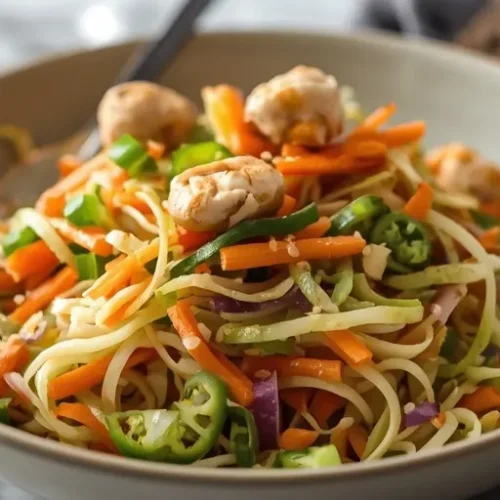 Asian Cabbage Noodle Salad with Sesame Ginger recipe