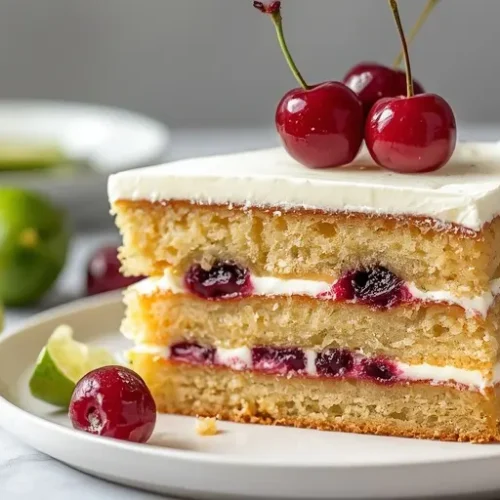 Cherry Lime Jelly Cake recipe