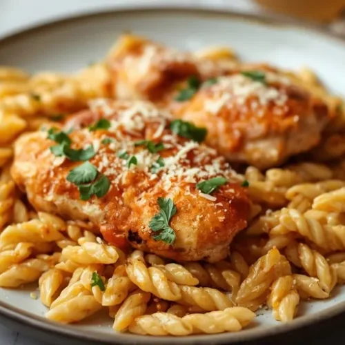 Chicken Parmesan Orzo Skillet recipe