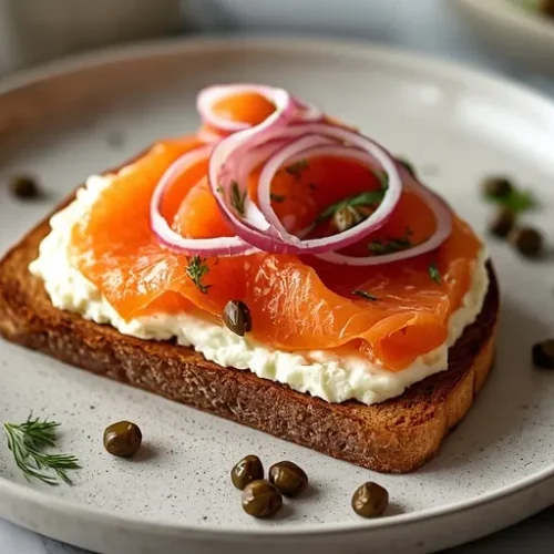 Cottage Cheese Toast with Smoked Salmon recipe