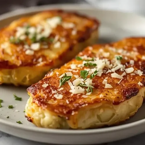 Garlic Parmesan Air Fryer Cabbage Steaks recipe