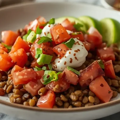 High Fiber Lentil Taco Bowls recipe