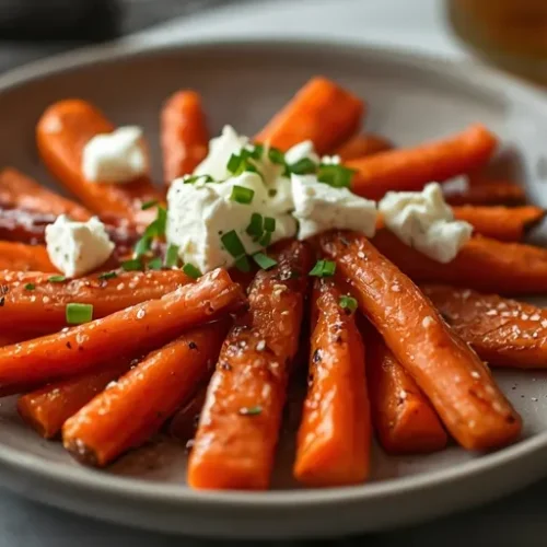 Hot Honey Glazed Carrots with Feta recipe