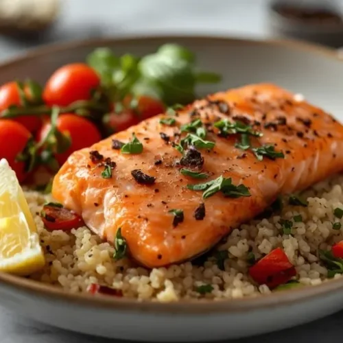 Mediterranean Salmon Quinoa Bowl recipe