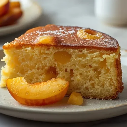 Peach Gummy Poke Cake recipe