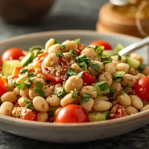 White Bean Crunch Salad with Tahini recipe