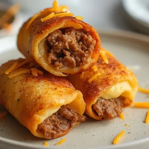 Air Fryer Cheeseburger Egg Rolls recipe