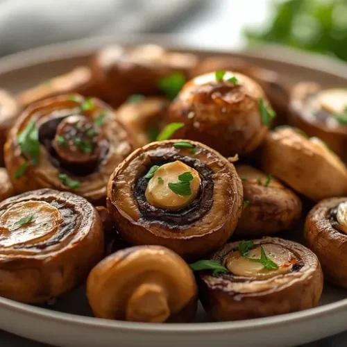 Air Fryer Garlic Butter Mushrooms recipe
