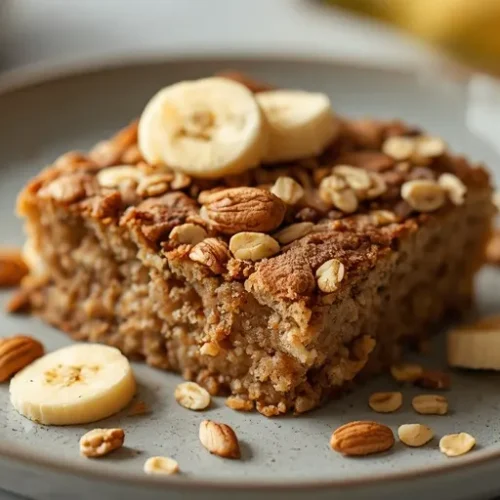 Banana Bread Protein Baked Oats recipe