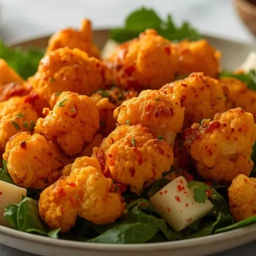 Buffalo Cauliflower Crunch Salad recipe
