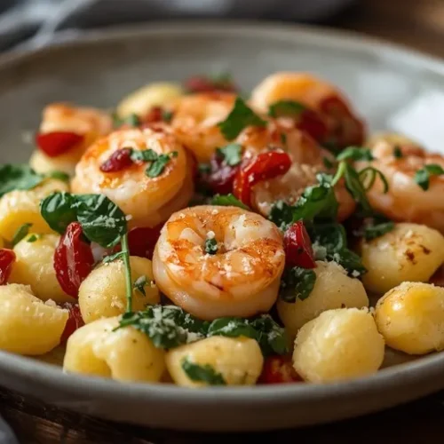 Creamy Tuscan Shrimp Gnocchi recipe