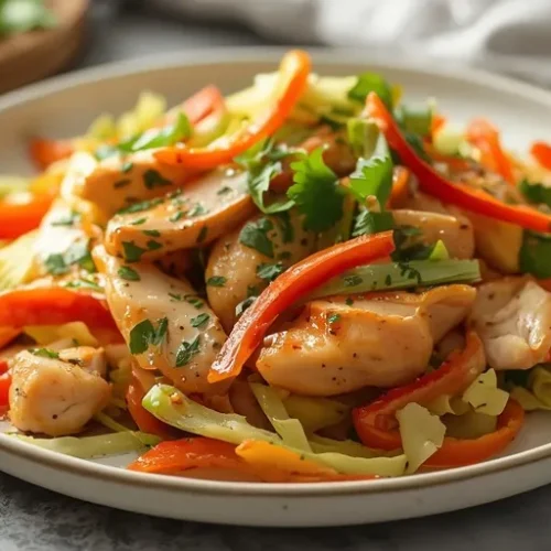 Healthy Chicken Cabbage Stir Fry recipe