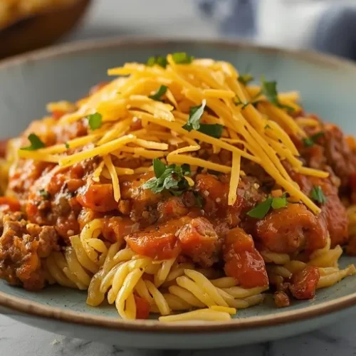 One-Pan Cheeseburger Orzo recipe