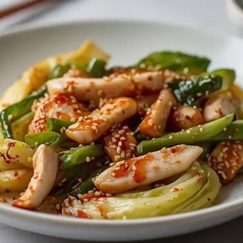 Sesame Chicken Cabbage Stir Fry recipe