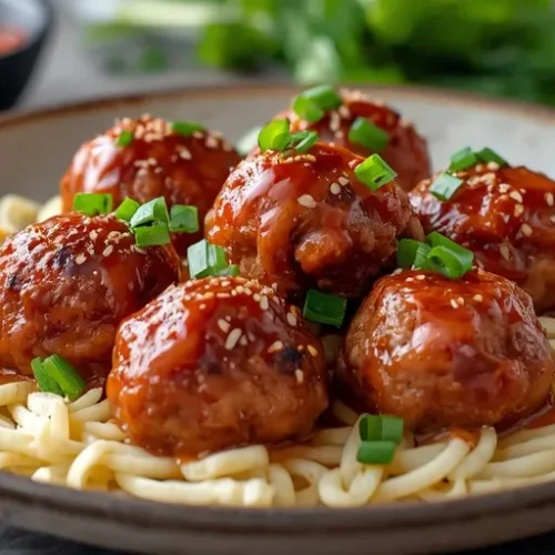 Sticky Gochujang Chicken Meatballs recipe
